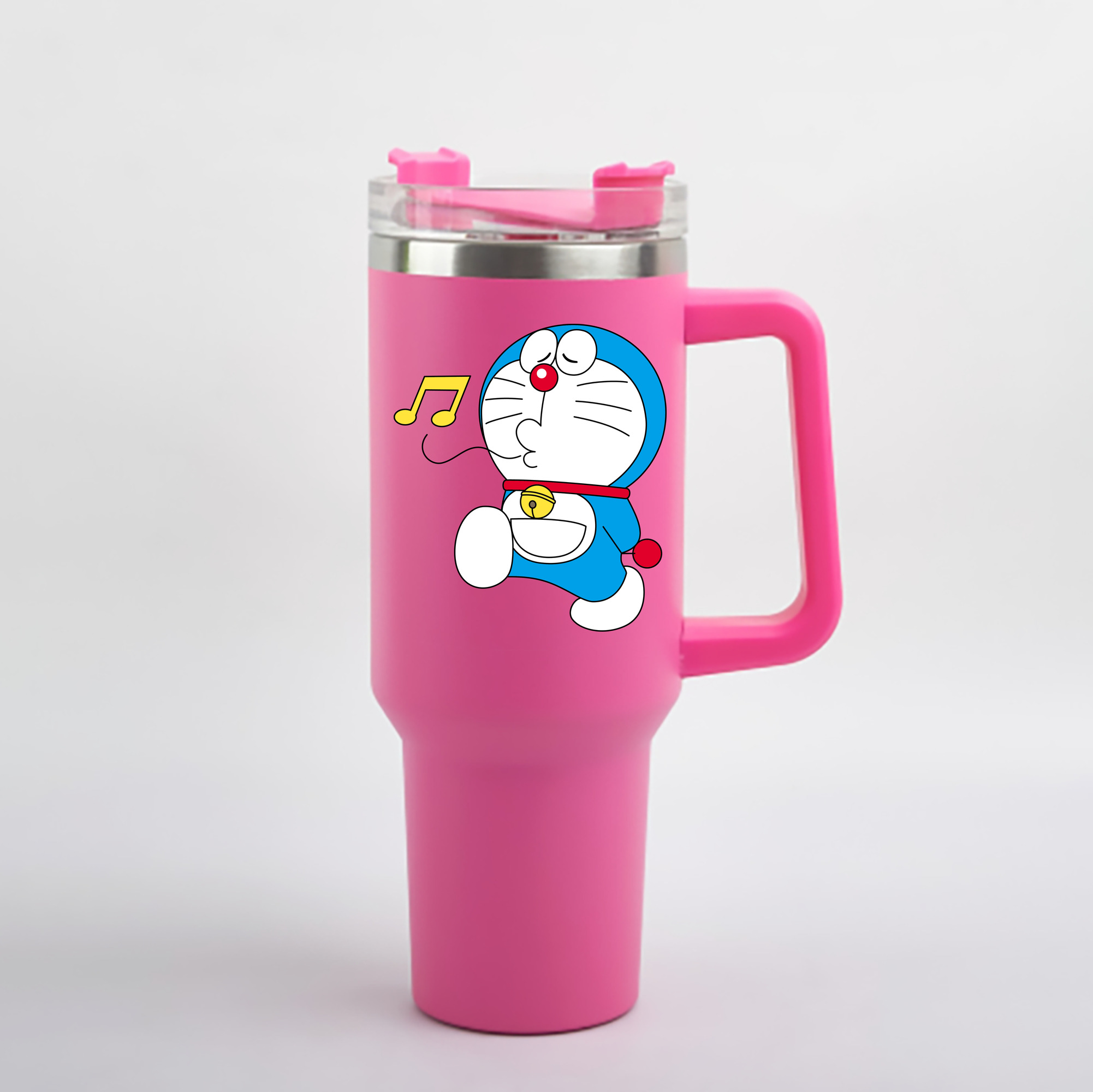 （画像用） ドラえもん Doraemon 1200mL車用タンブラー - クリスタルステッカー（プラスチックストロー付き）